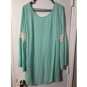 Teal Dress Size L long sleeve